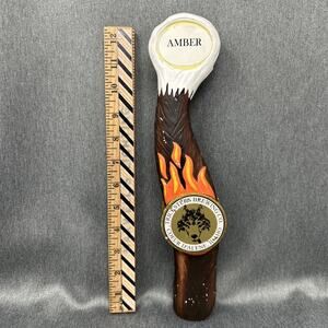 Tricksters Brewing Co Amber Ale Ceramic Tap Handle Wolf Logo Coeur d'Alene Idaho